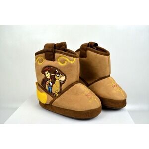 Disney Pixar Toy Story 4 Woody & Bullseye Brown Bootie Slipper US 5-6 Toddler